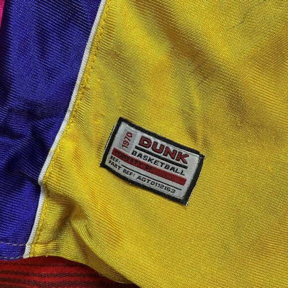 RARE VTG Dunk Basketball Shorts Men Yellow Purple Shiny Dazzle‎ Silky *No Size* - Picture 3 of 7